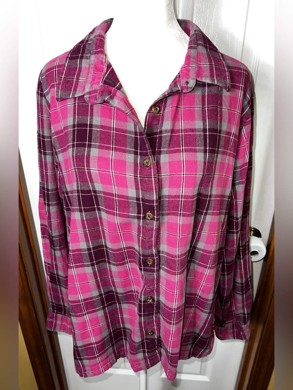 Cabela’s Flannel Women’s Flannel Lightweight Plaid Burgundy/Pink Size XL